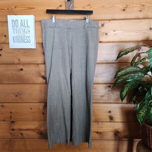 LOFT Marisa Trouser Taupe Flat Front Straight Leg Pant Stretch Office Sz 12 X32"